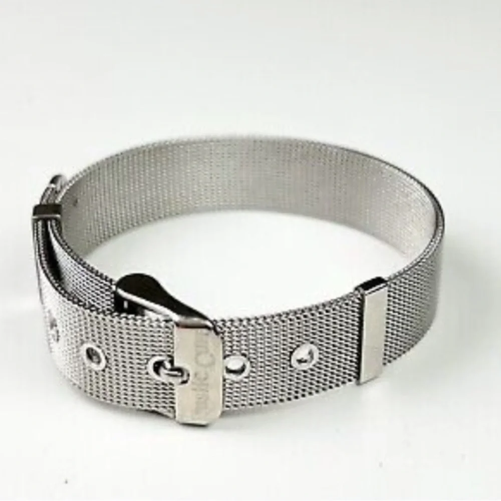 Rustic Cuff Silver tone Metal Mesh‎ Bracelet